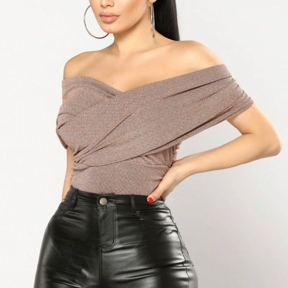 Fashion Nova Rose Gold Bodysuit